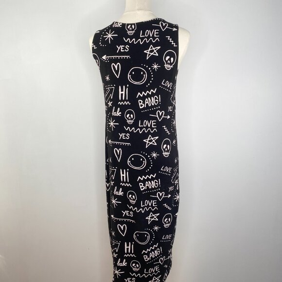 ASOS - Black Graffiti Graphic Print Dress - Picture 5 of 7
